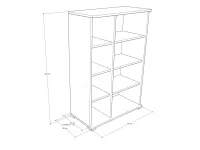 Márió 80-as üveges komód méretrajz